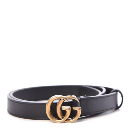 Gucci Calfskin Double G 20mm Belt 85 34 Black 1 of 6