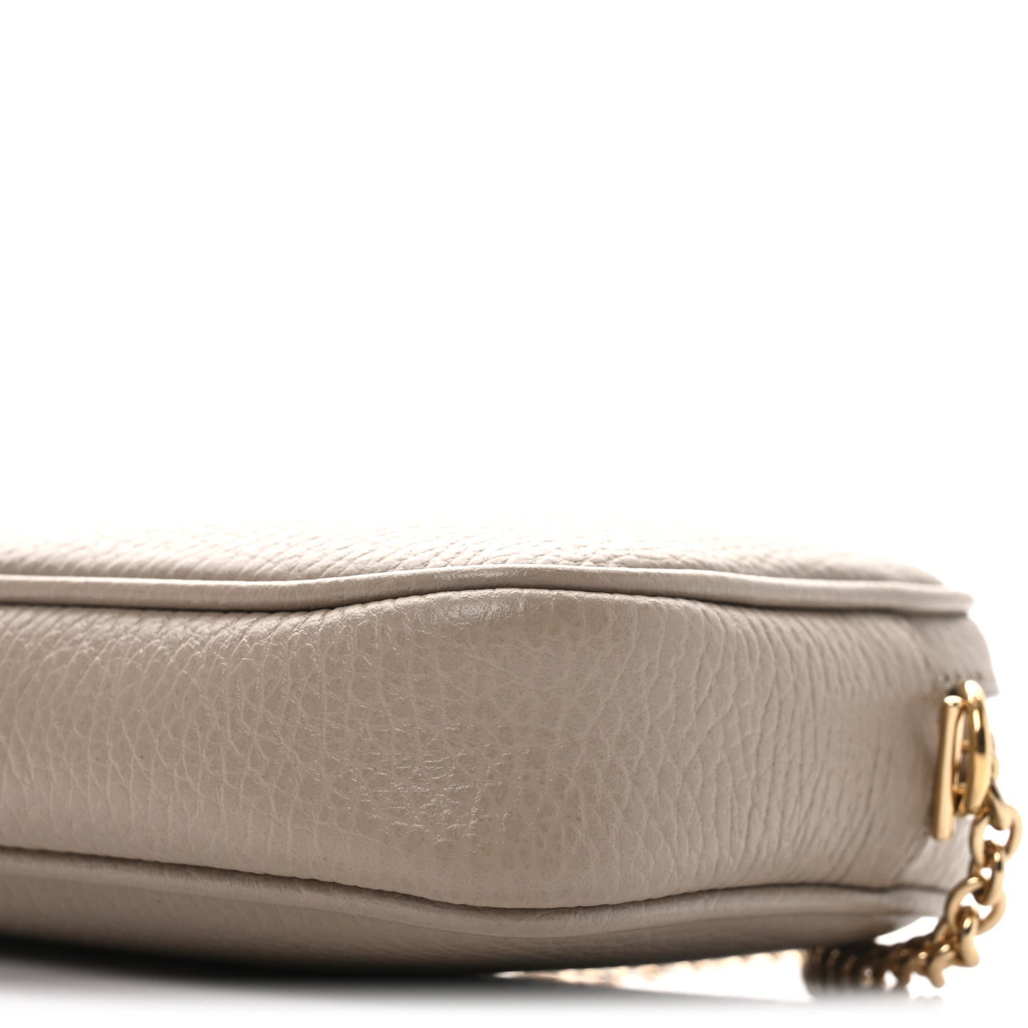 Dollar Calfskin Super Mini GG Marmont Chain Shoulder Bag Beige