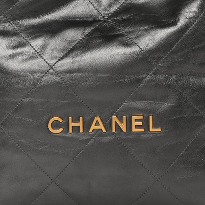 Chanel Metallic Calfskin Quilted Small Chanel 22 Ruthenium 9 of 13