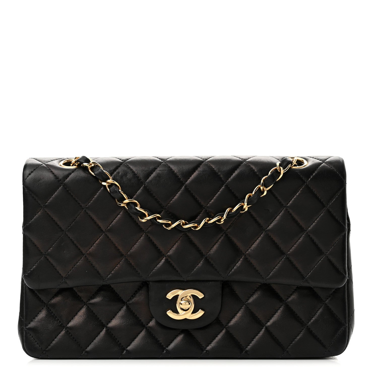 Chanel Lambskin Quilted Medium Double Flap Black 1 of 10