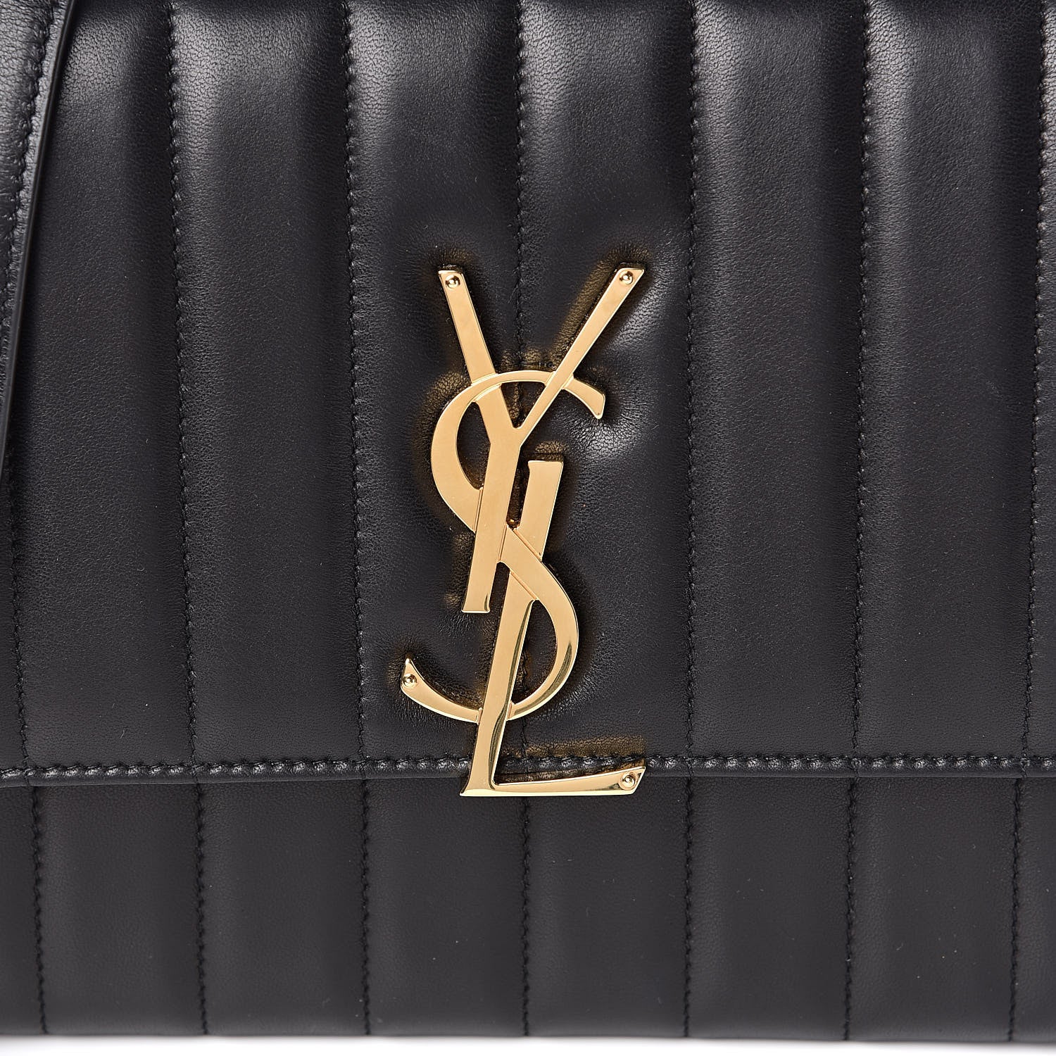 Saint Laurent Lambskin Matelasse Monogram Vicky Chain Wallet Black 9 of 10