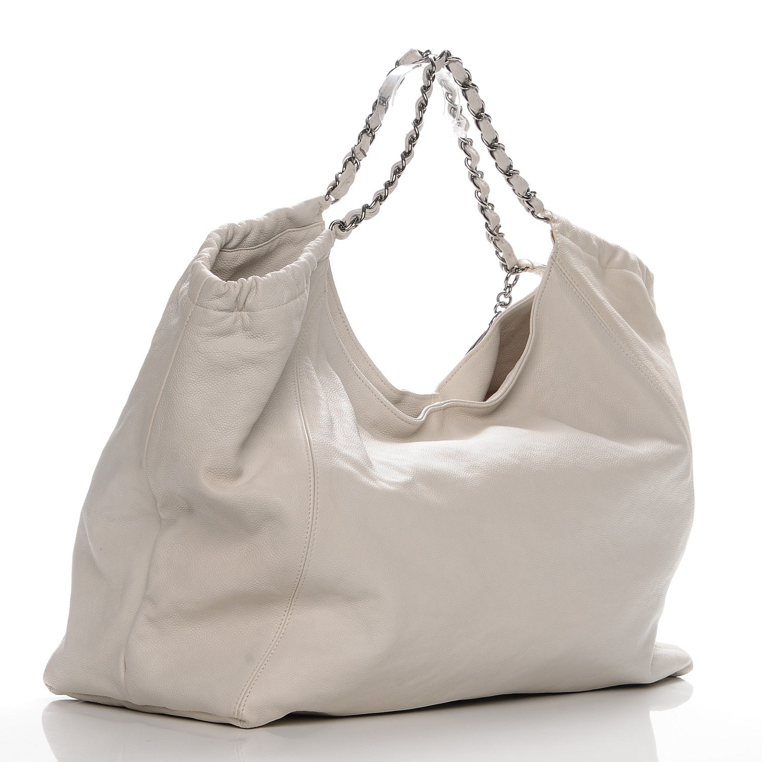 Chanel Distressed Caviar XL Coco Cabas White 3 of 8