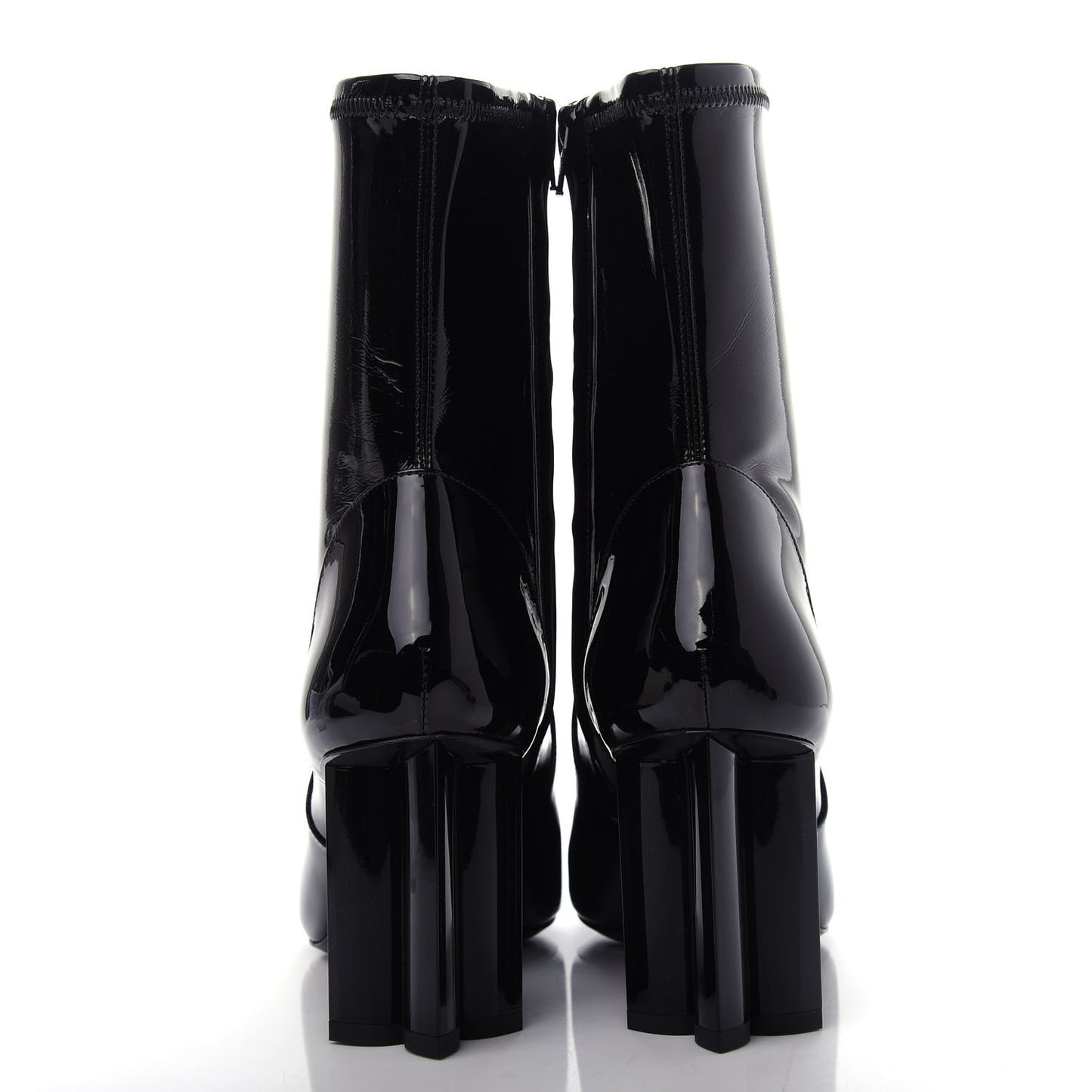 Patent Silhouette Ankle Boots 37 Black