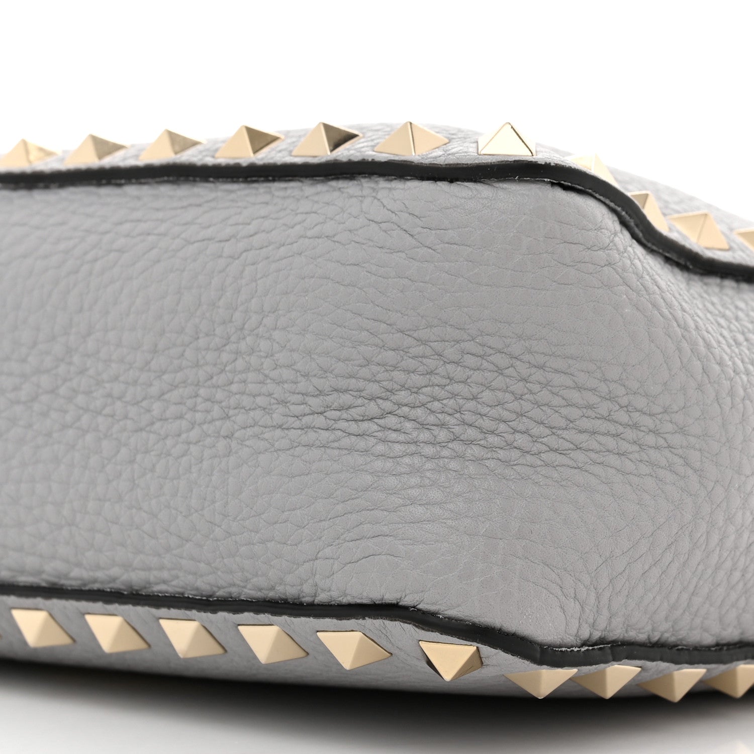 Valentino Garavani Pebbled Calfskin Mini Rockstud Flip-Lock Messenger Bag Pastel Grey 9 of 9