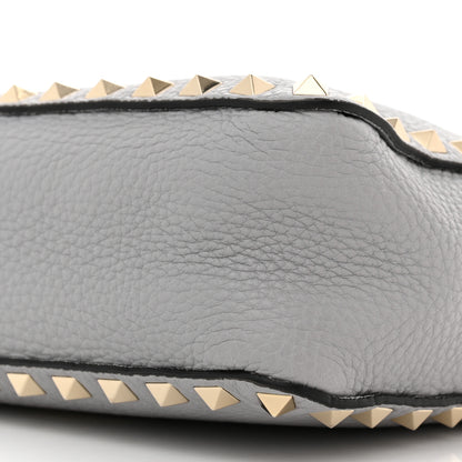 Valentino Garavani Pebbled Calfskin Mini Rockstud Flip-Lock Messenger Bag Pastel Grey 9 of 9