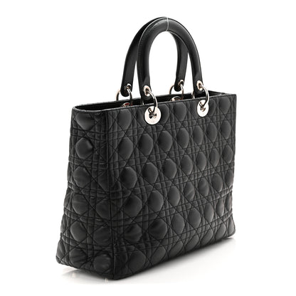 Christian Dior Lambskin Cannage Large Lady Dior Black 3 of 11