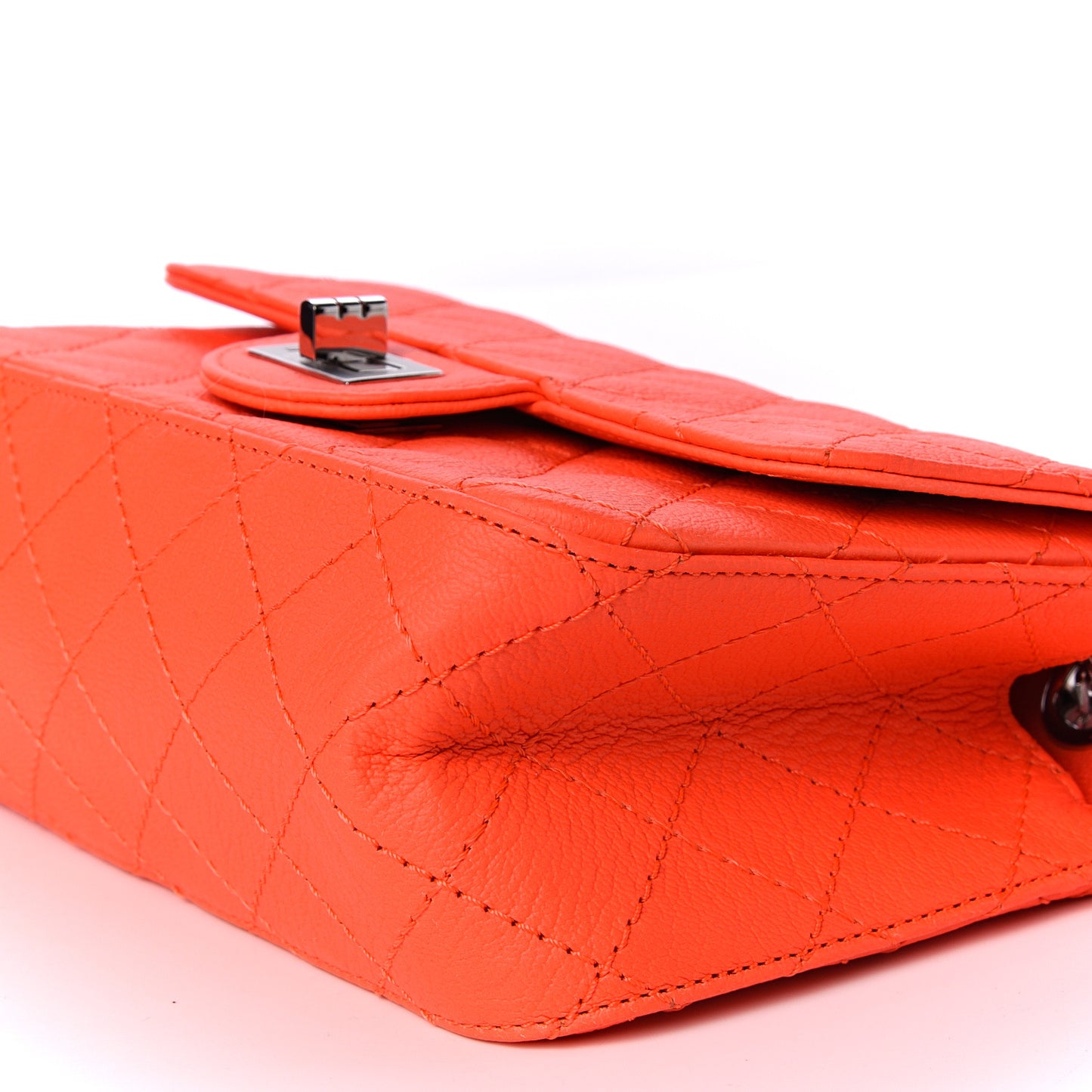 Goatskin Quilted 2.55 Reissue Mini Flap Orange