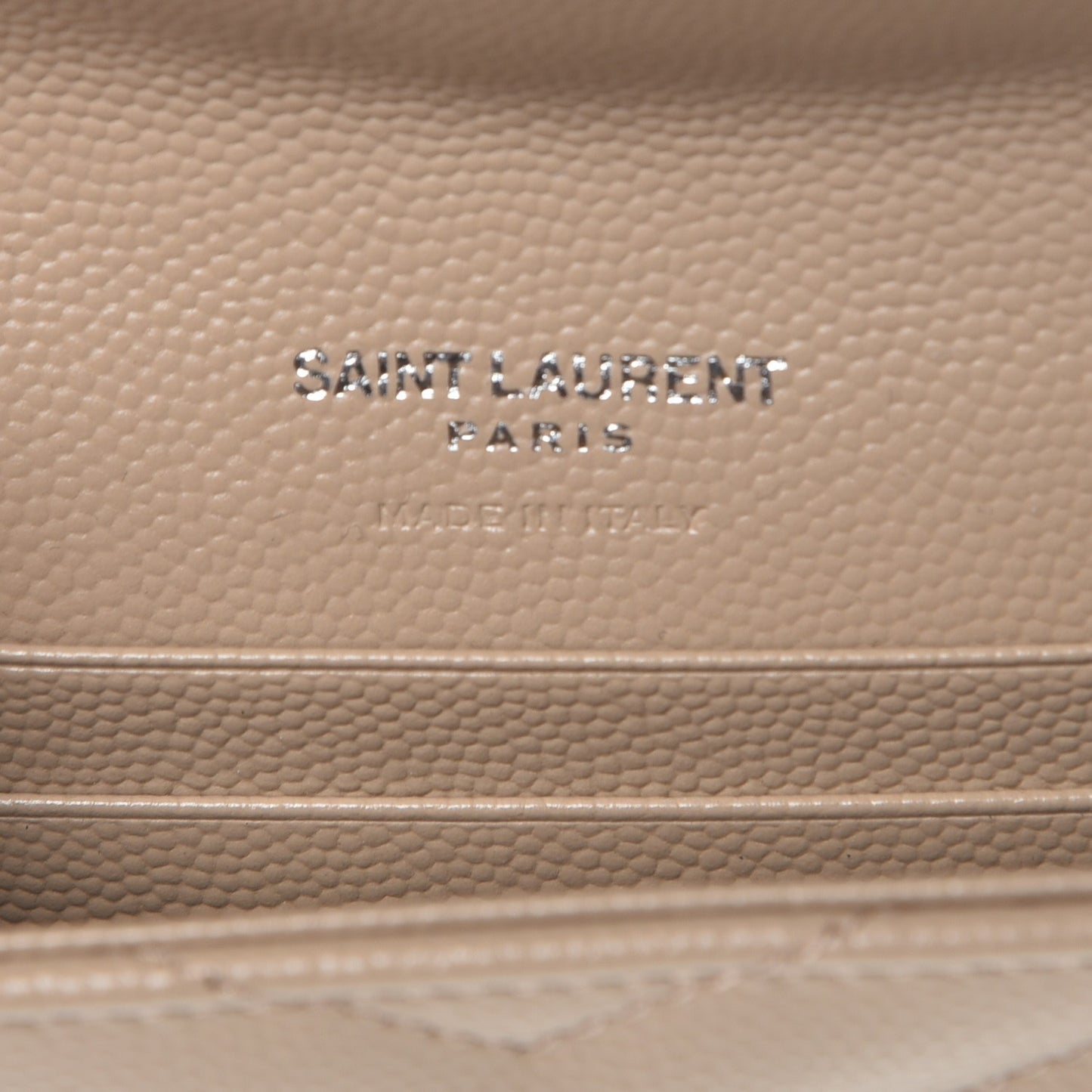 Grain De Poudre Matelasse Chevron Small Monogram Envelope Wallet Dark Beige