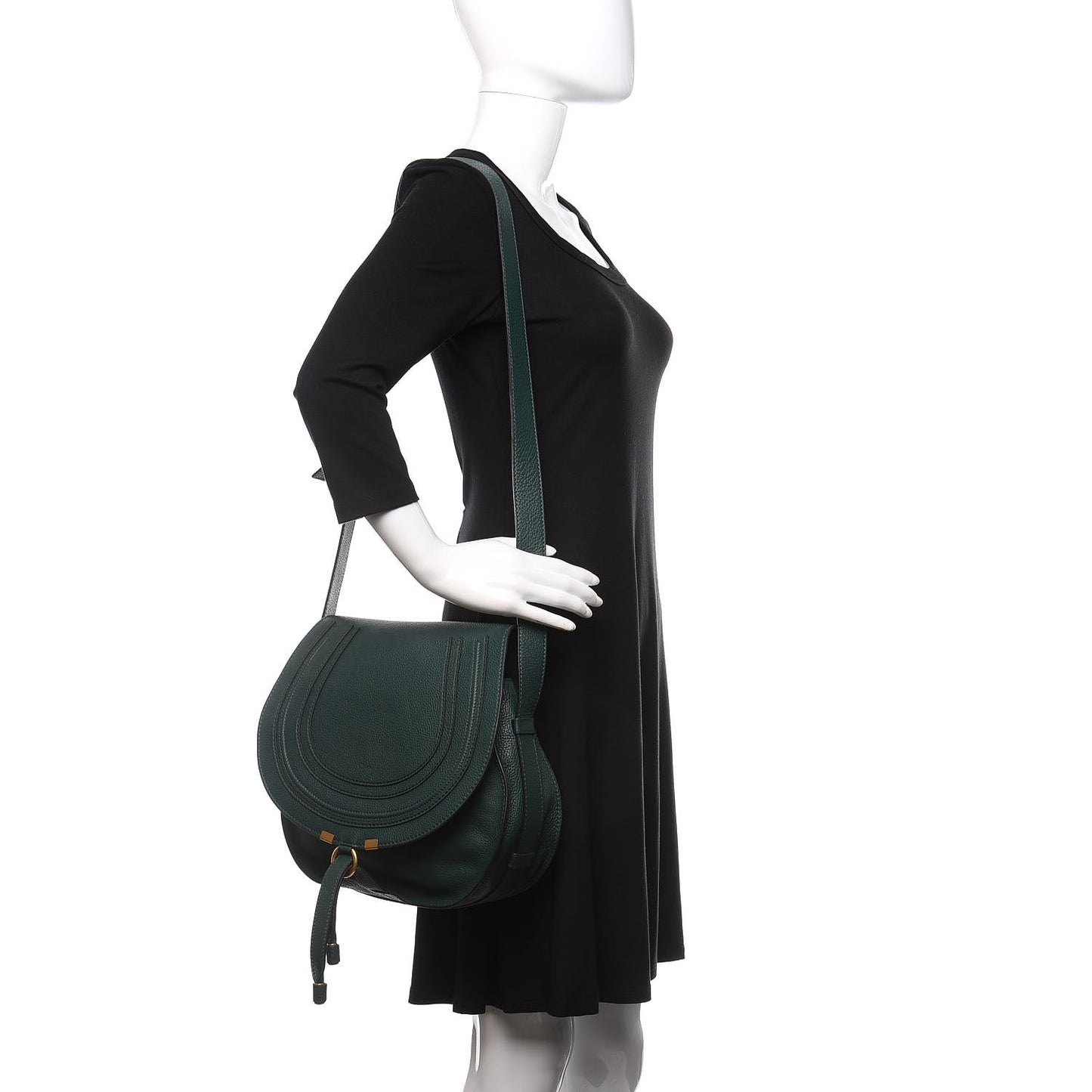 Calfskin Medium Marcie Round Crossbody Bag Epicea