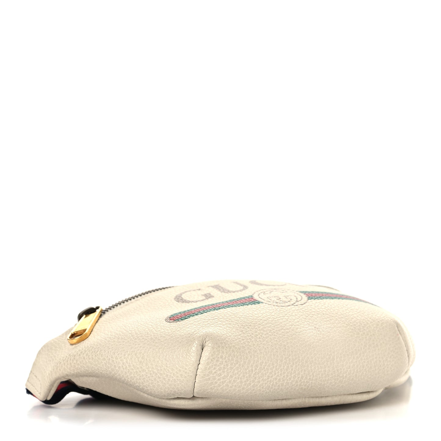Grained Calfskin Small Logo Belt Bag White