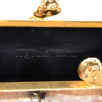 Alexander McQueen Cobra Twin Skull Box Clutch Blush Black 6 of 7