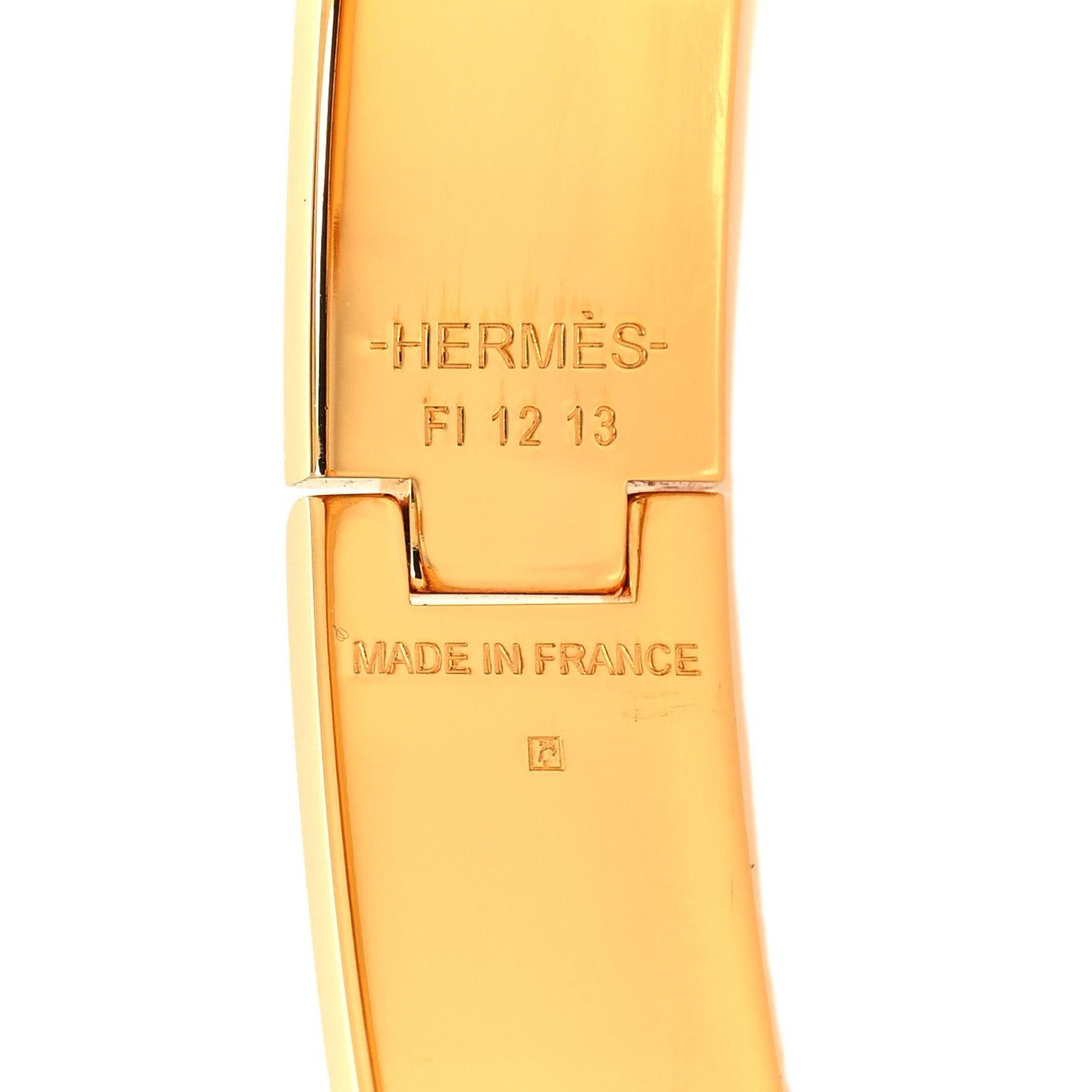 Hermes Enamel Printed Gloria Soli Clic Clac H Bracelet PM Platine White 4 of 5