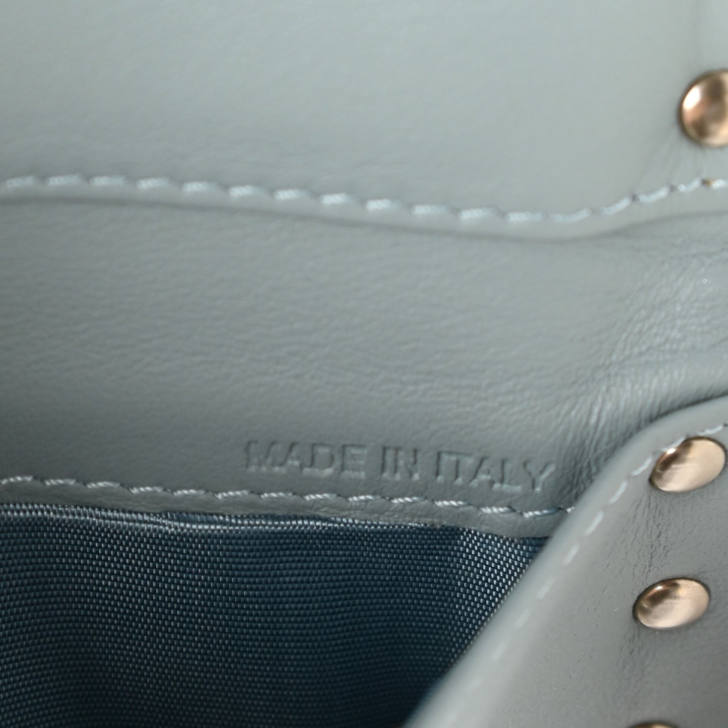 Calfskin Rockstud Bi-Fold Wallet Sky Blue