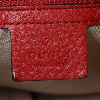 Gucci Pebbled Calfskin Medium Soho Chain Shoulder Bag Tabasco Red 6 of 17