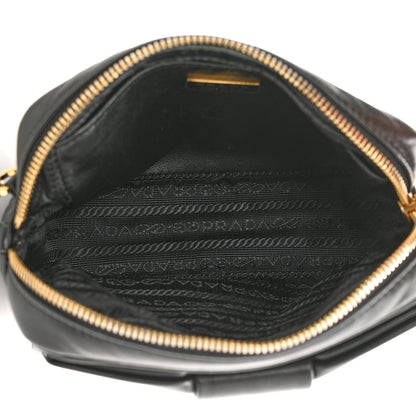 Prada Nappa Fiocco Bow Crossbody Clutch Black 4 of 8