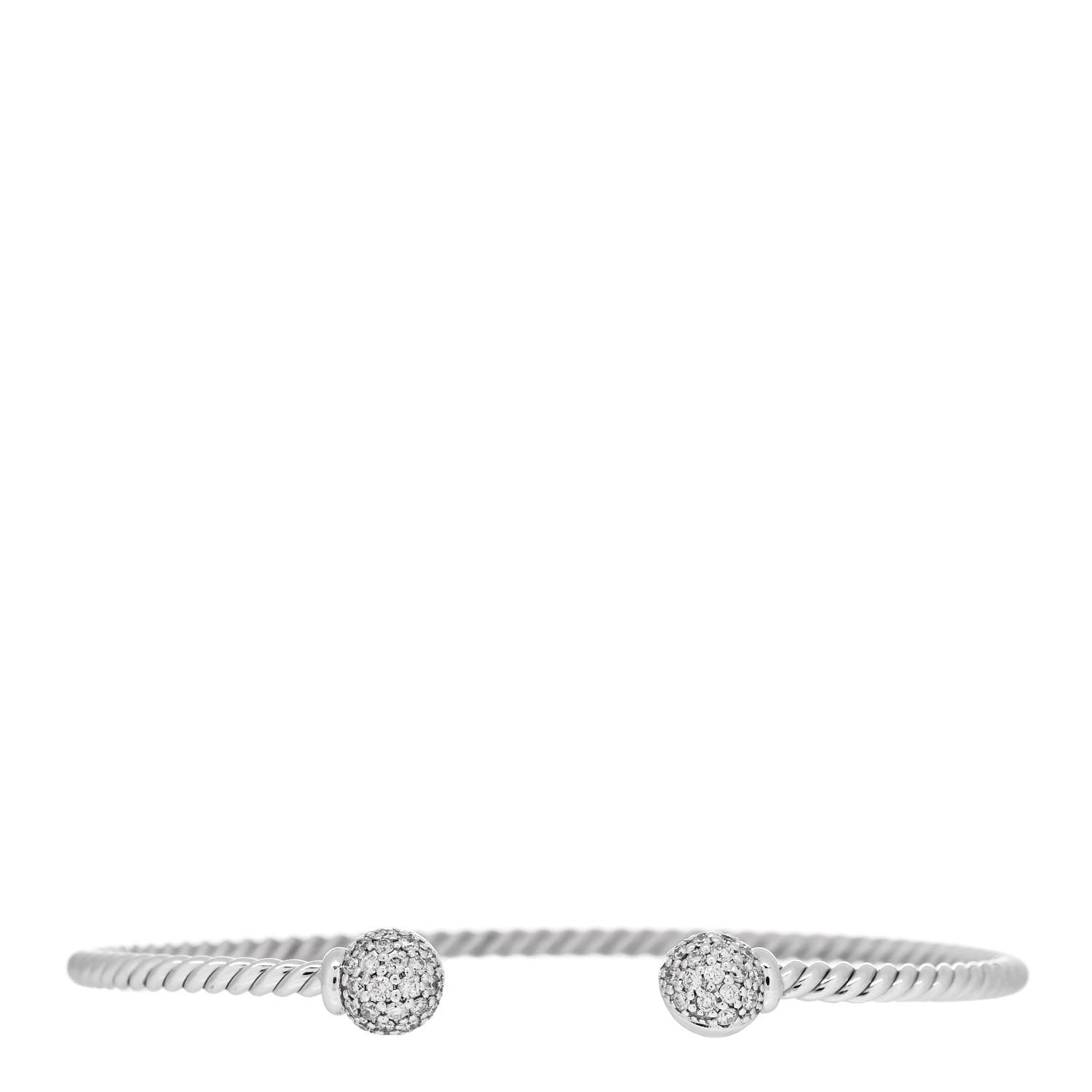 David Yurman 18K White Gold Diamond Petite Solari Bracelet 1 of 5