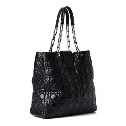 Christian Dior Lambskin Cannage Lock Tote Black 2 of 6