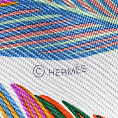 Hermes Silk Giant Toucans De Paradis Scarf 140 White Bleu Multicolor 4 of 5