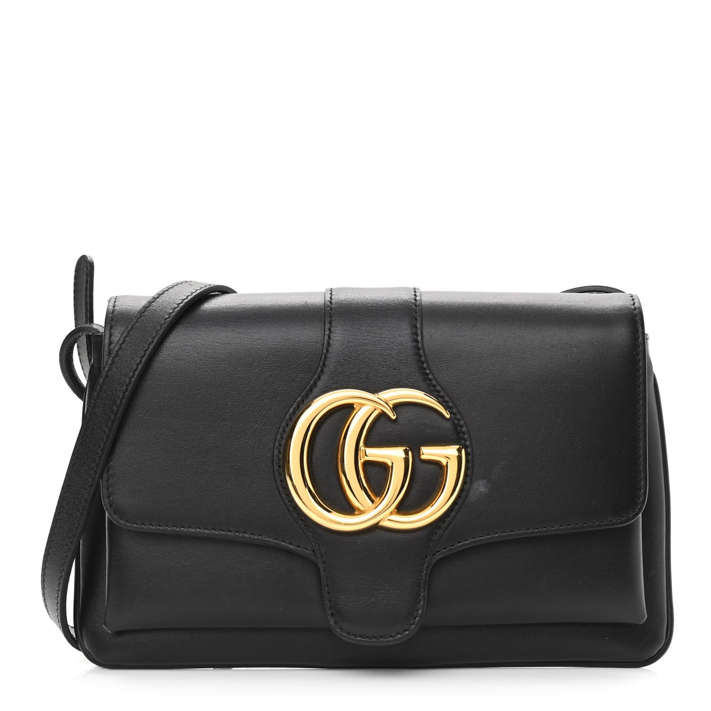 Vitello Palmellato Lux Small Arli Flap Shoulder Bag Black