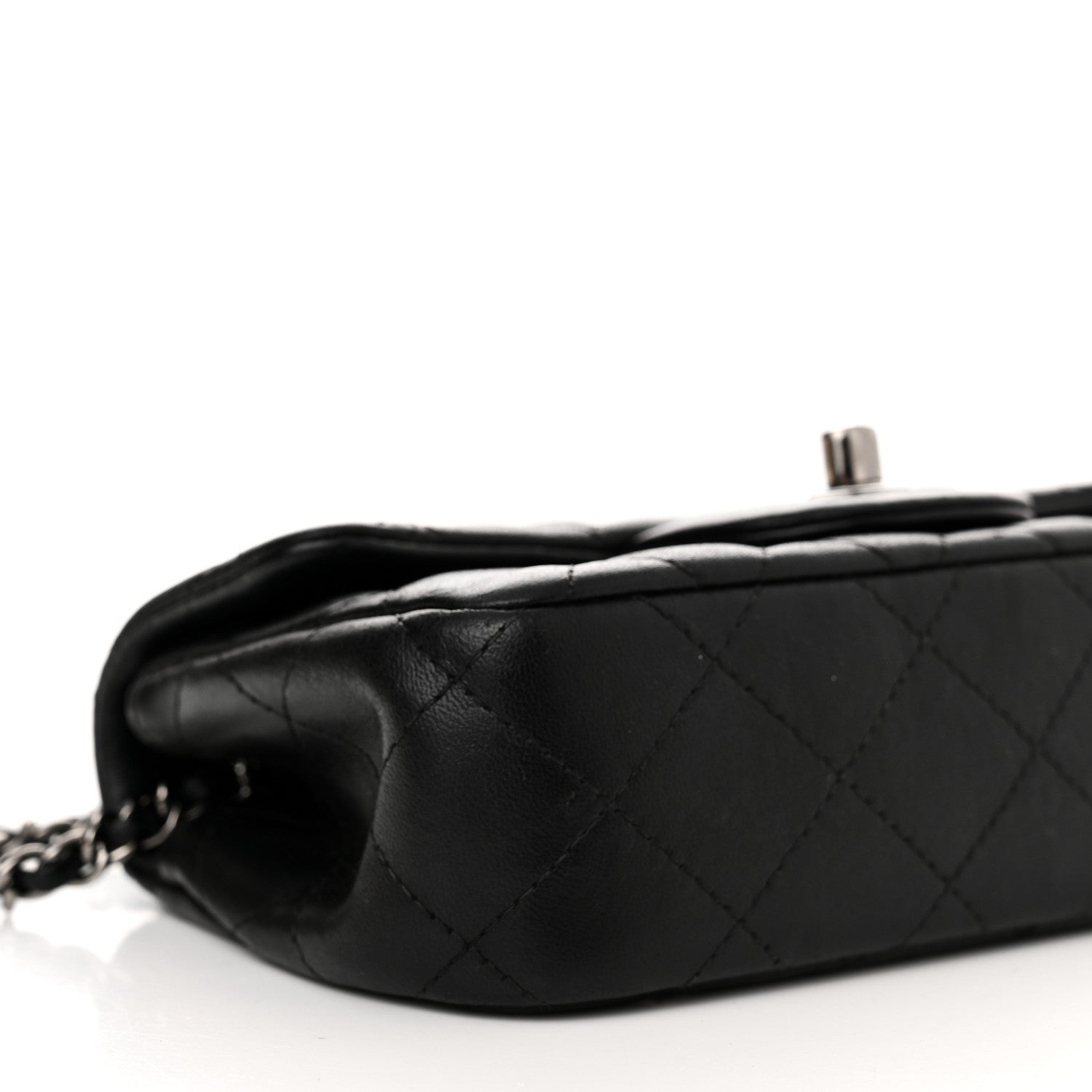 Chanel Lambskin Quilted Extra Mini Rectangular Flap Black 9 of 12