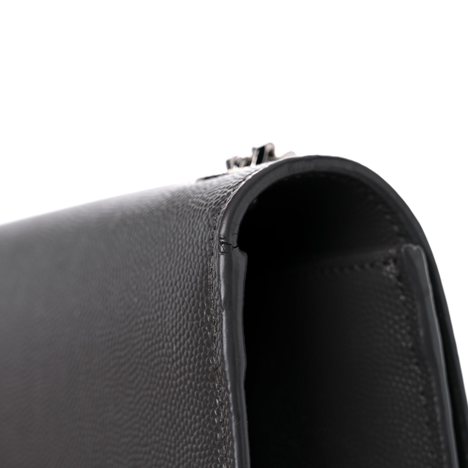 Saint Laurent Grain De Poudre Medium Classic Monogram Kate Satchel Earth Grey 14 of 15