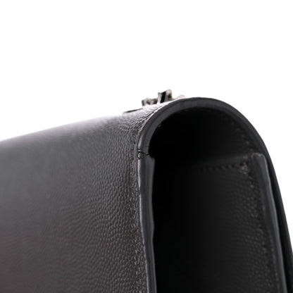 Saint Laurent Grain De Poudre Medium Classic Monogram Kate Satchel Earth Grey 14 of 15