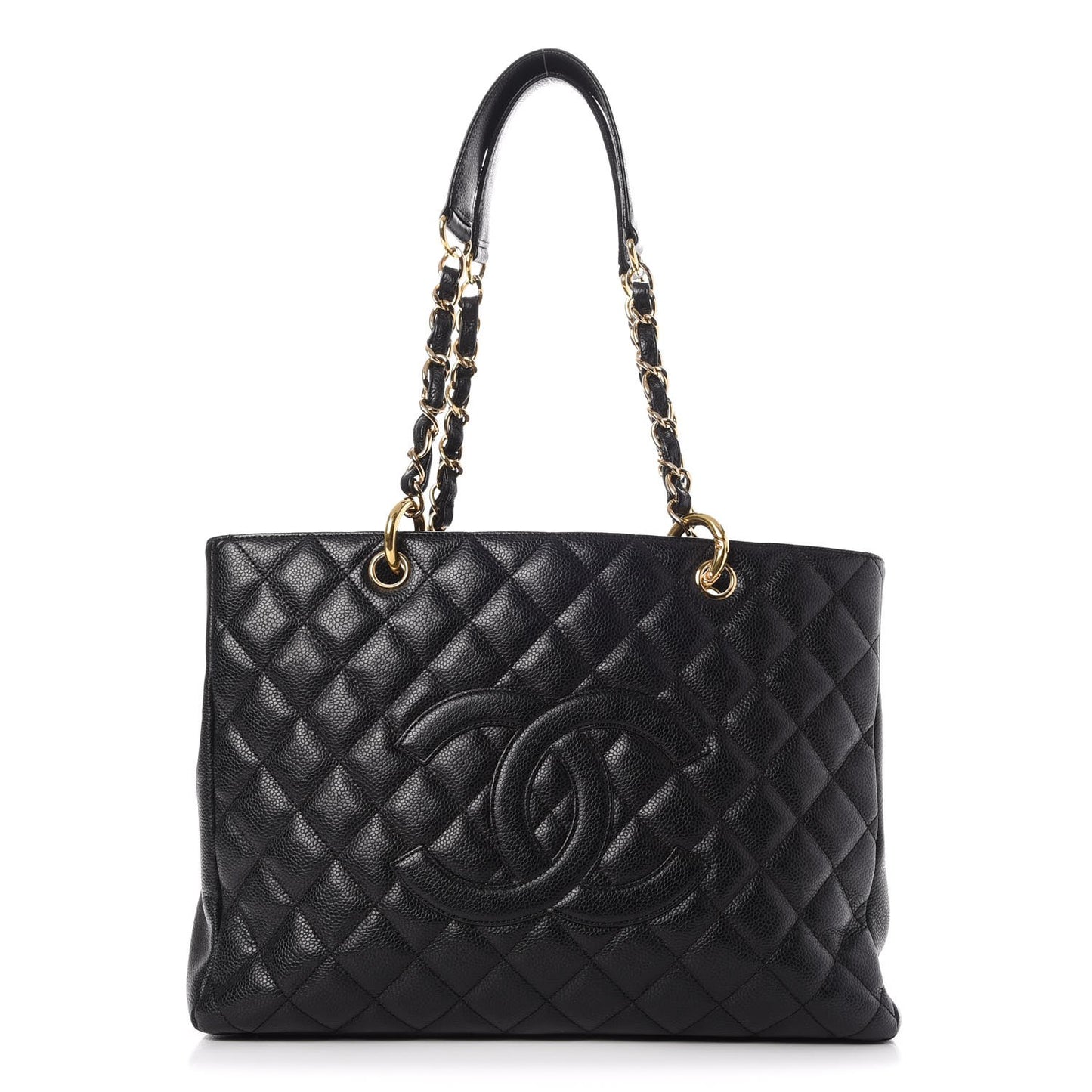 Caviar Quilted Grand Shopping Tote GST Black