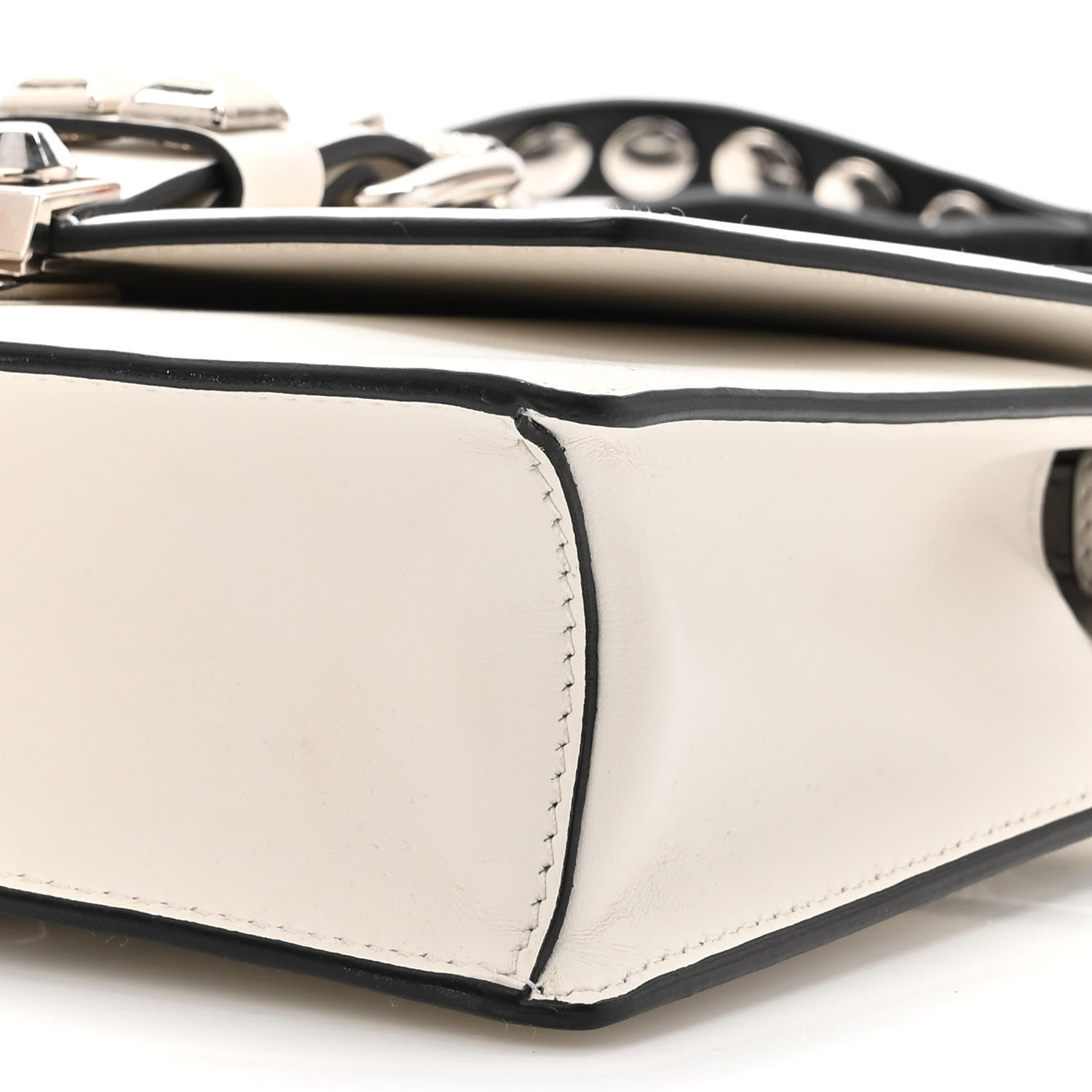 Prada Saffiano City Calfskin Studded Small Elektra Shoulder Bag White 9 of 10