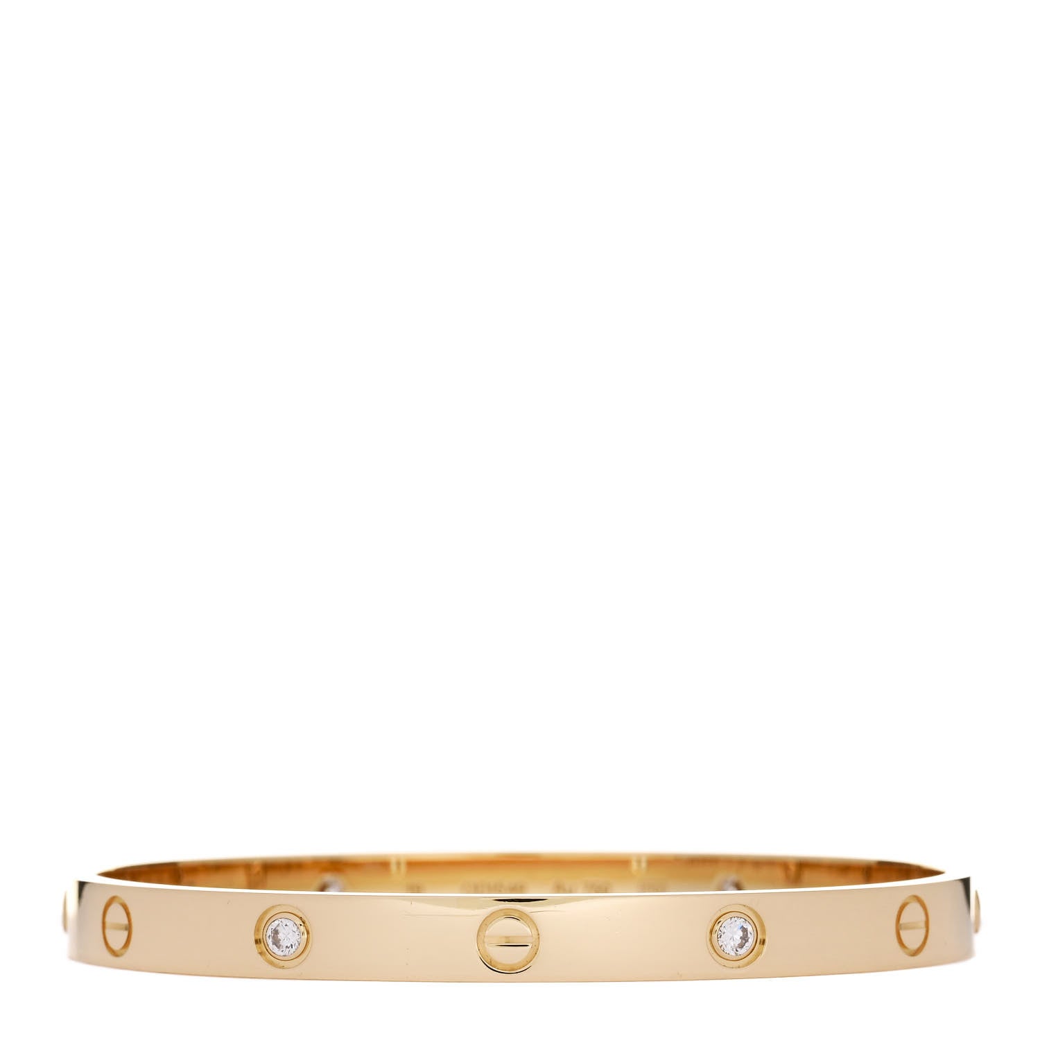 Cartier 18K Yellow Gold 4 Diamond LOVE Bracelet 19 1 of 9