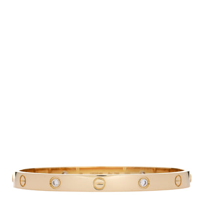 Cartier 18K Yellow Gold 4 Diamond LOVE Bracelet 19 1 of 9