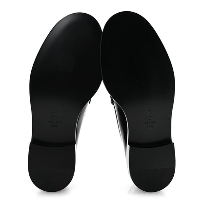 Chanel Shiny Calfskin Pearl CC Loafers 39.5 Black 6 of 9
