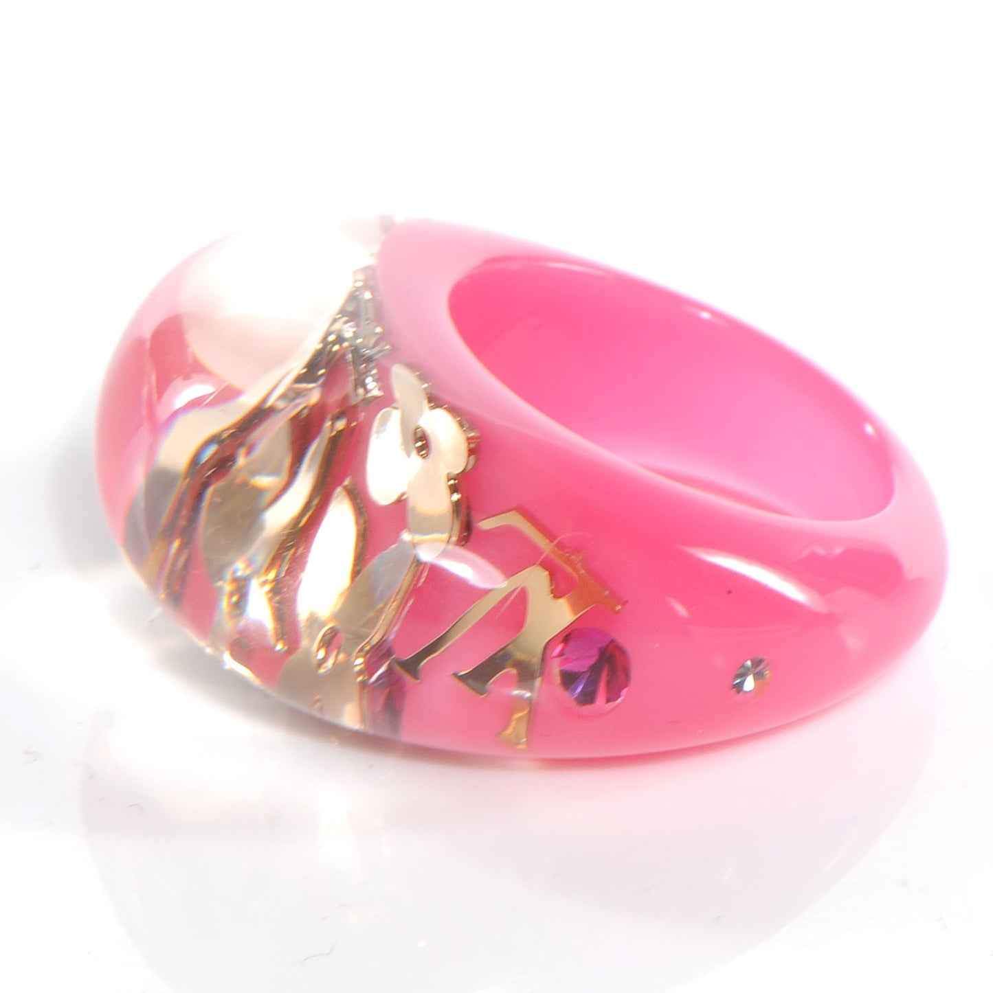 Inclusion Ring 7.5 Rose Pop