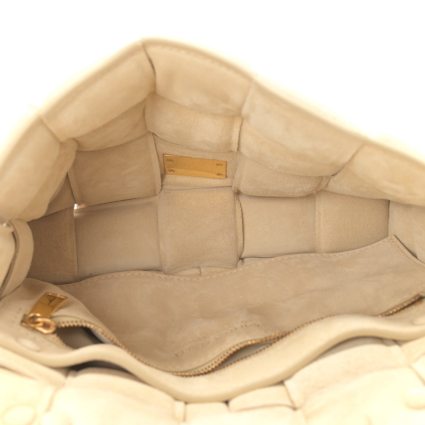 Suede Maxi Intrecciato Padded Chain Cassette Crossbody Bag Sand