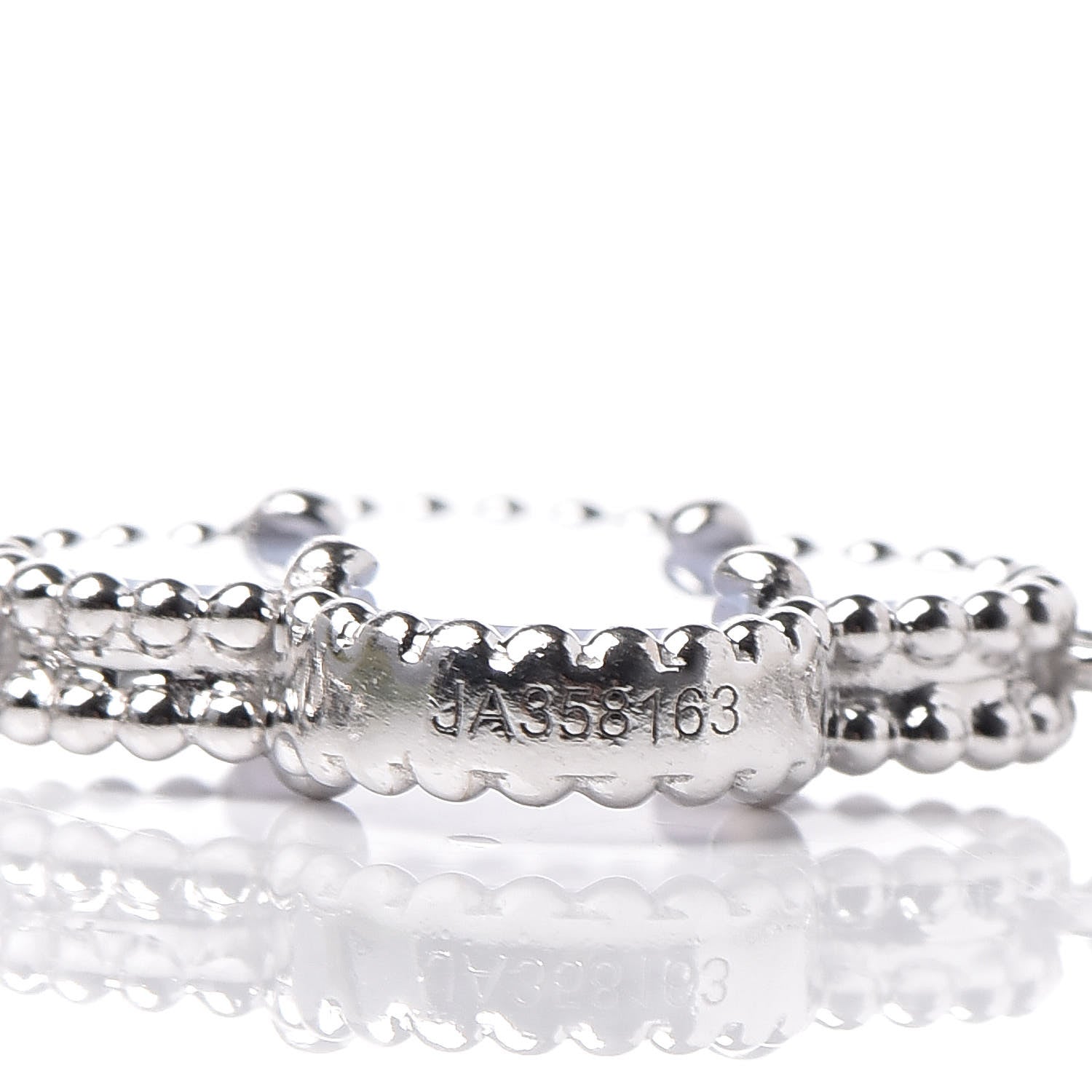 Van Cleef & Arpels 18K White Gold Chalcedony 5 Motifs Vintage Alhambra Bracelet 5 of 6