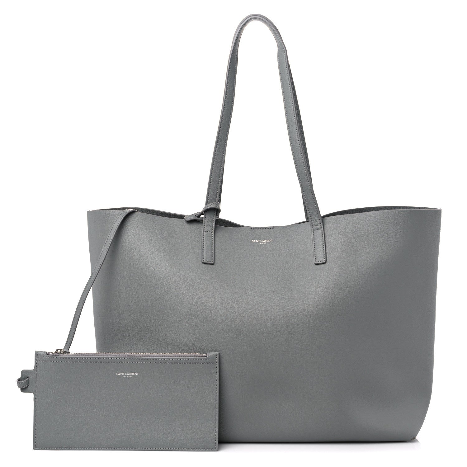 Saint Laurent Calfskin Large Shopping Tote Granite 1 of 11