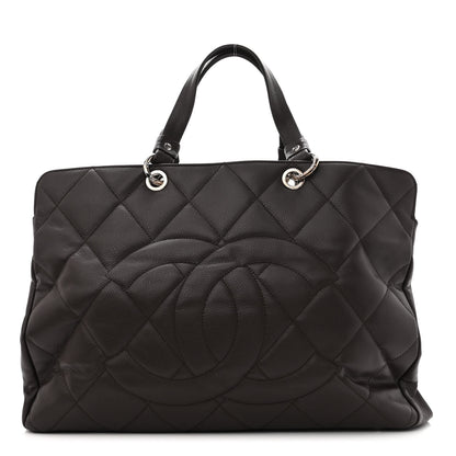 Chanel Soft Caviar Quilted Large CC Timeless Tote Dark Brown 1 of 14