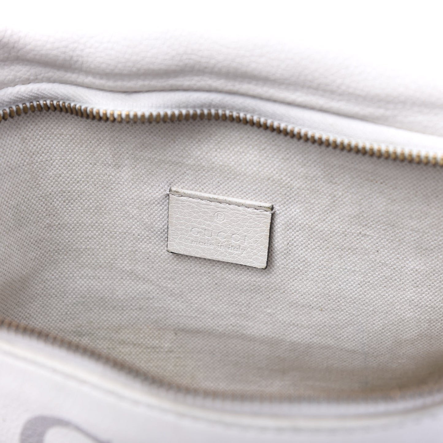 Grained Calfskin Logo Belt Bag White