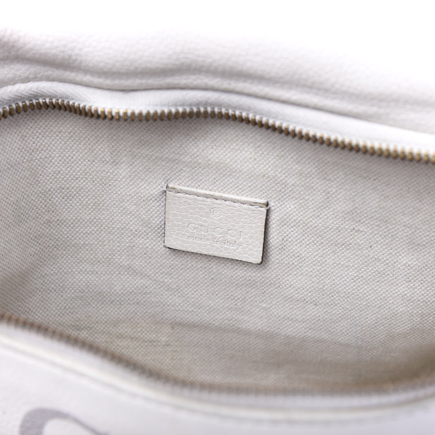 Gucci Grained Calfskin Logo Belt Bag White 7 of 10