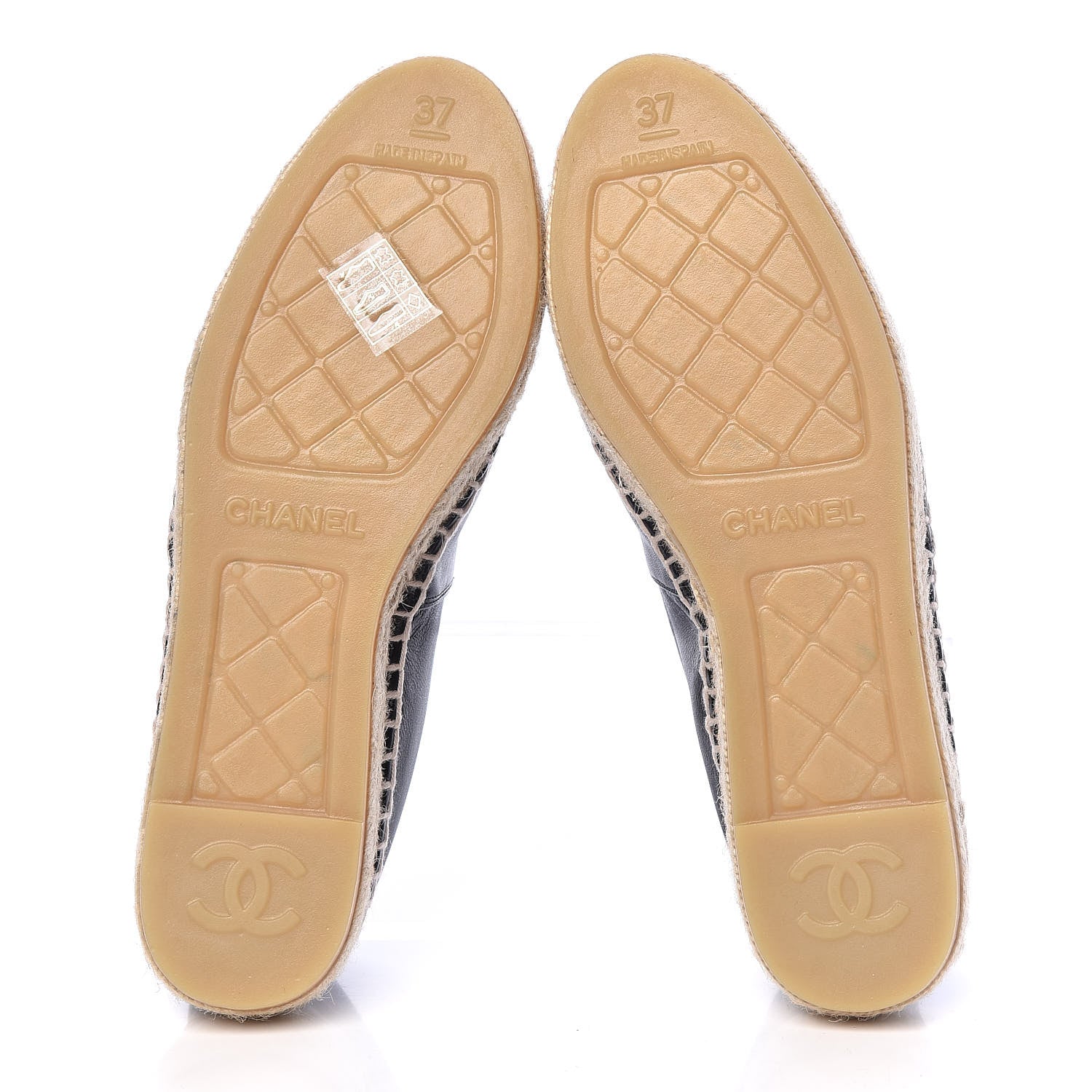 Chanel Lambskin CC Espadrilles 37 Black 9 of 9