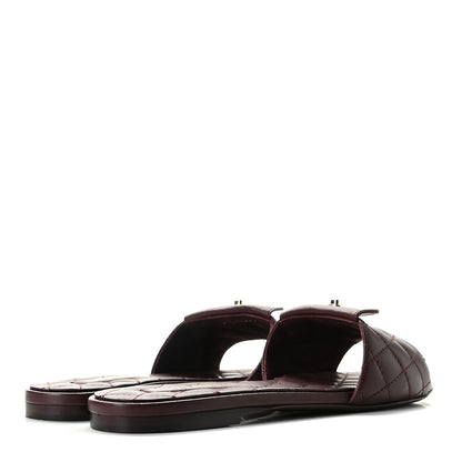 Chanel Lambskin Quilted CC Turnlock Sandals 40 Burgundy 5 of 12