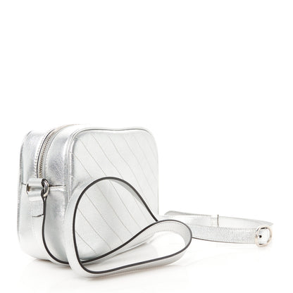 Gucci Metallic Sakai Be Green Calfskin Diagonal Stitched Small Blondie Shoulder Bag Silver 3 of 10