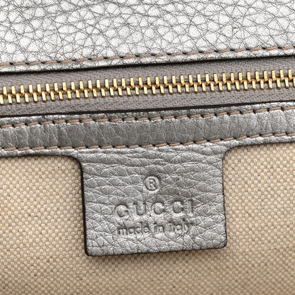 Gucci Metallic Snakeskin Medium New Bamboo Top Handle Bag Silver Multicolor 6 of 15