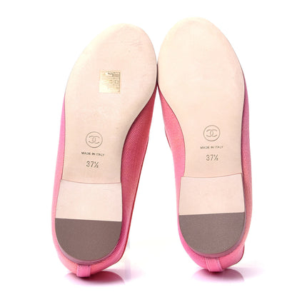 Chanel Denim CC Cap Toe Ballerina Flats 37.5 Pink 8 of 10