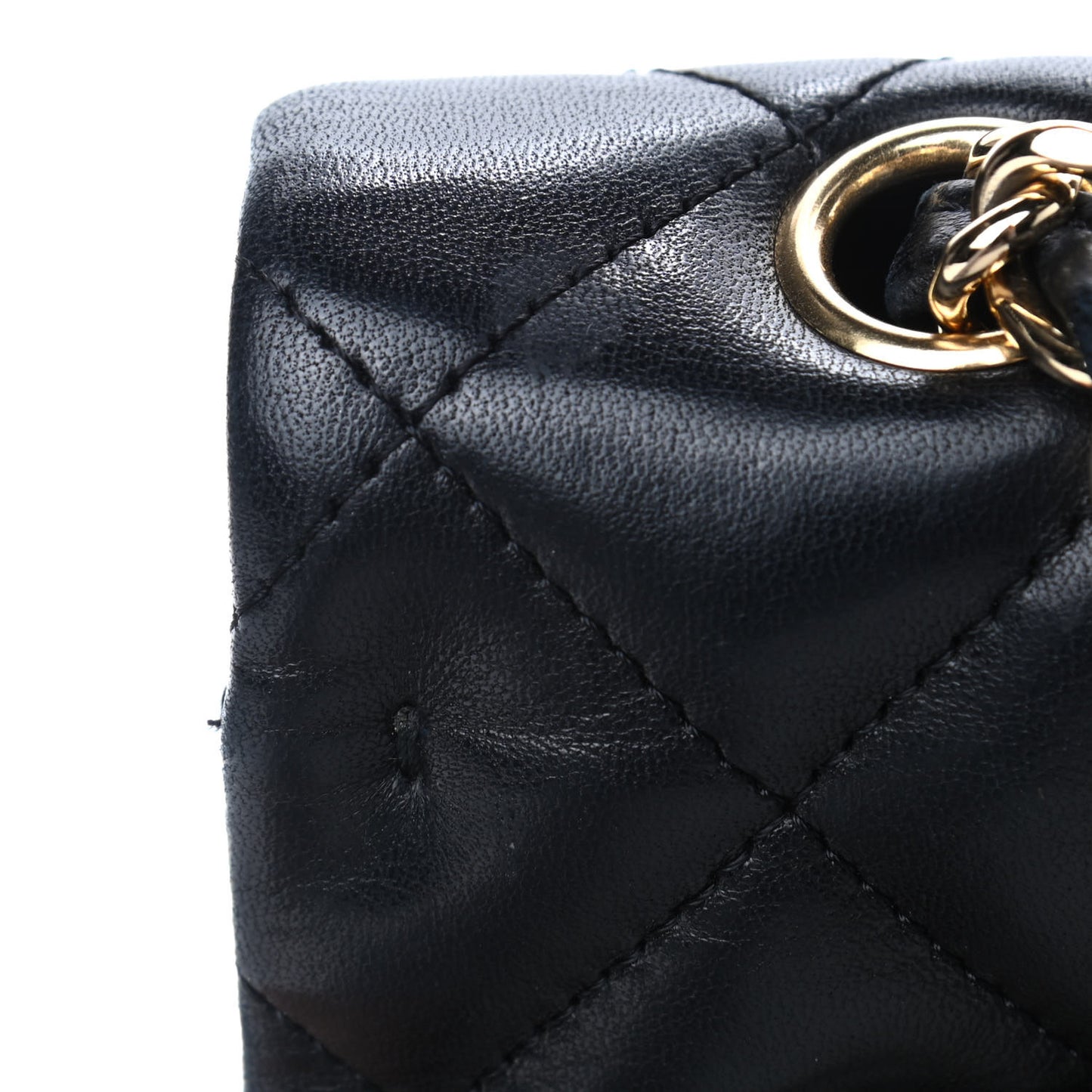 Lambskin Quilted Jumbo Double Flap Black