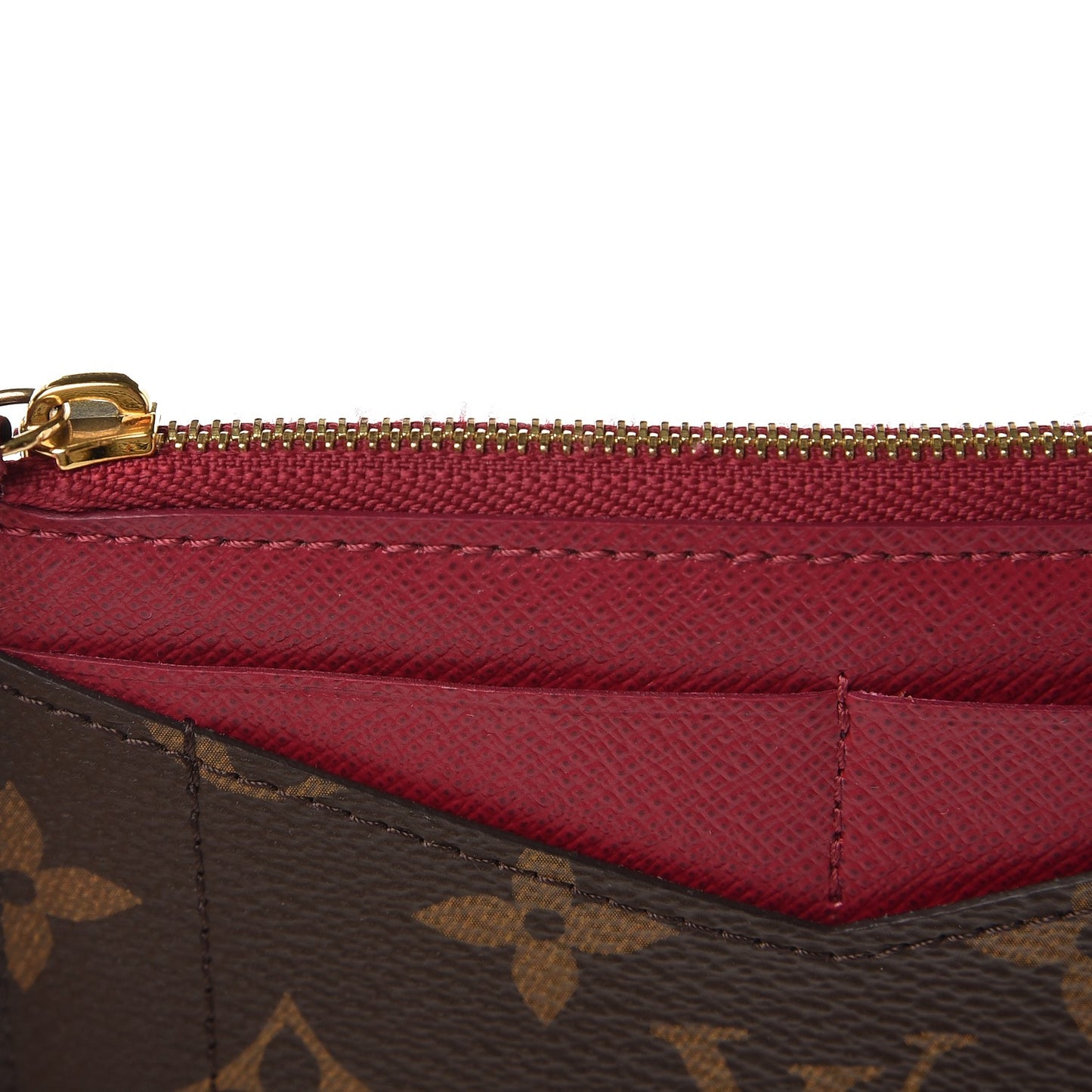 Monogram Zipped Card Holder Fuchsia