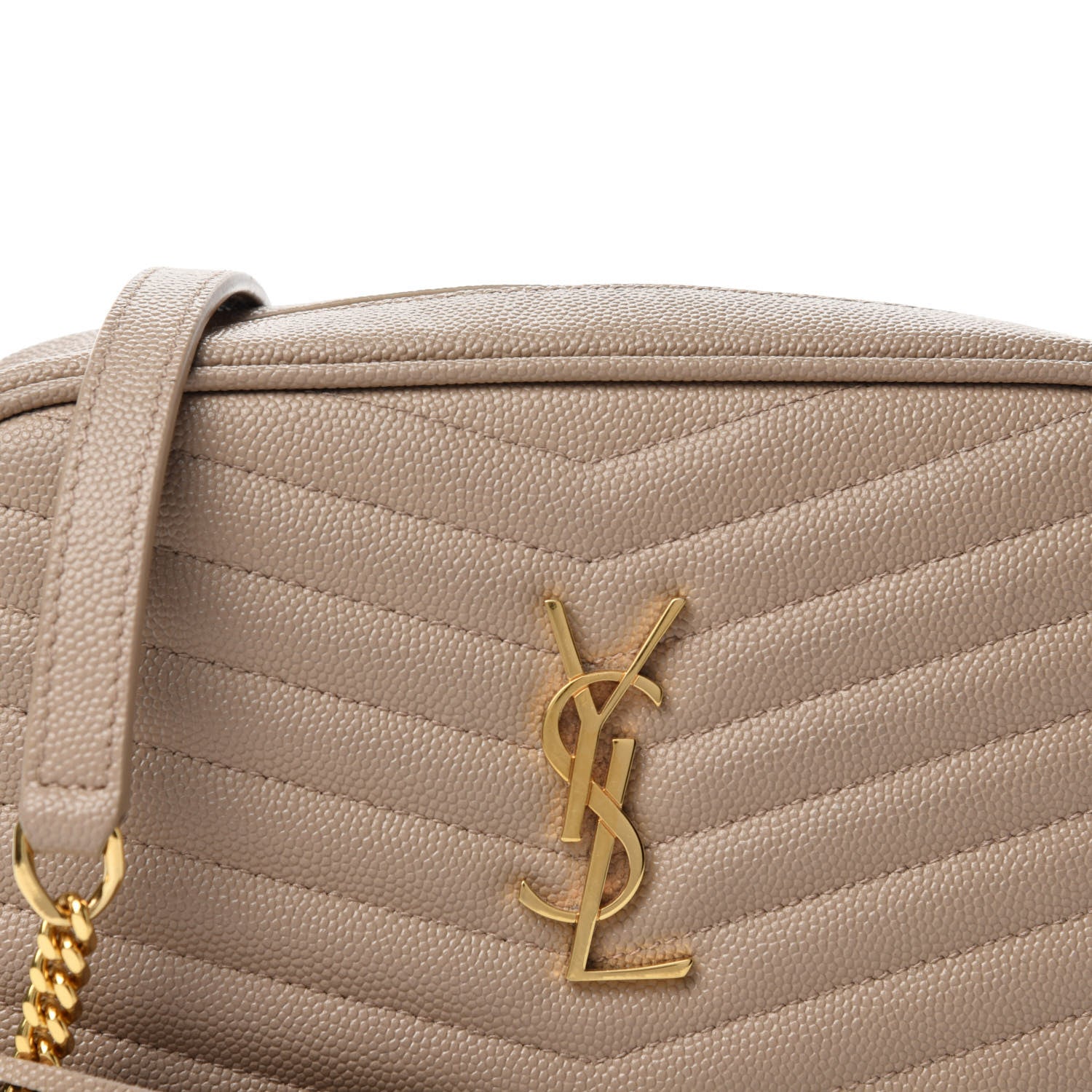 Saint Laurent Grain De Poudre Matelasse Monogram Mini Lou Camera Bag Dark Beige 11 of 12