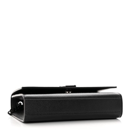 Saint Laurent Grain De Poudre Small Monogram Monochrome Kate Satchel Black 4 of 13