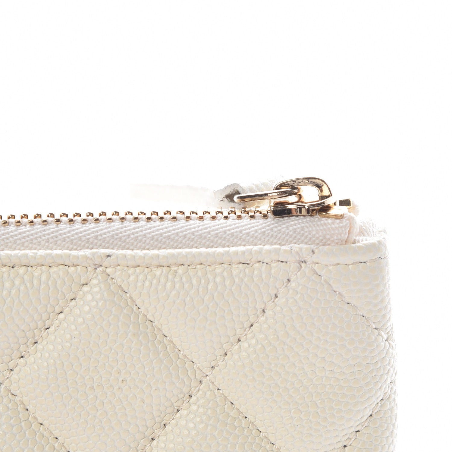 Chanel Caviar Quilted Small Cosmetic Case White 11 of 12