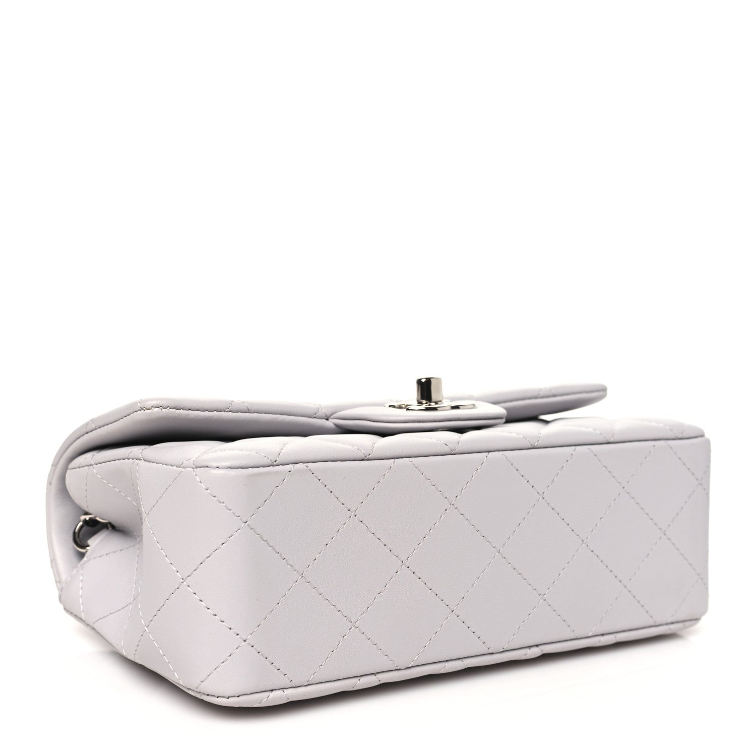 Chanel Lambskin Quilted Mini Rectangular Flap Grey 4 of 11