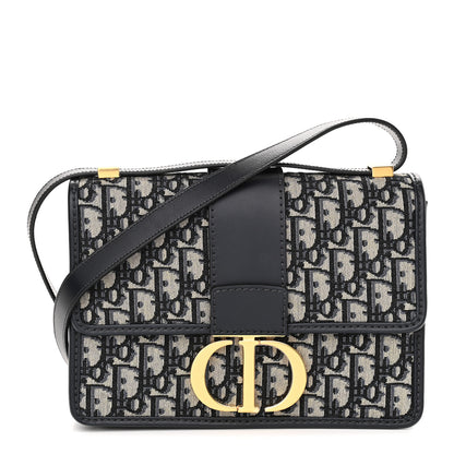 Christian Dior Oblique 30 Montaigne Flap Bag Blue 1 of 8